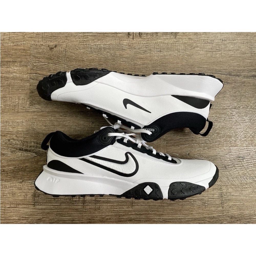 Nike Air Diamond Varsity Turf Baseball Cleats White Black Mens Sz 14 FN7454-102